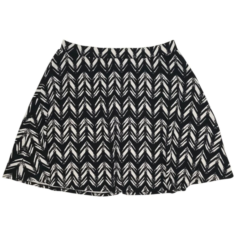 Joe B By Joe Benbasset Skirt Womens XL Black Chevron Skater Short